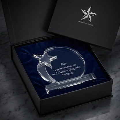 Personalized  Shooting Star Circle Crystal Award