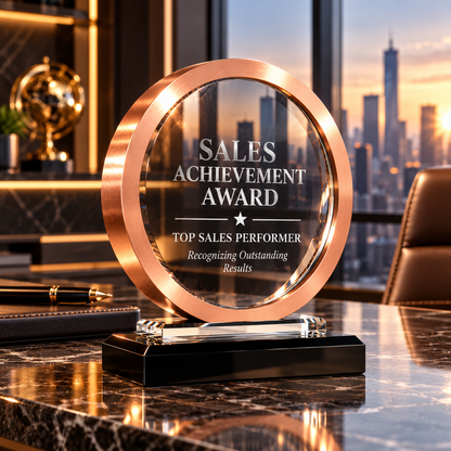 Copper Crest | Custom Crystal Sales Achievement Award