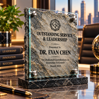 Slate Industrial Elite | Industrial Recognition Glass Plaque