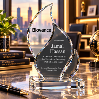 Leaf Acrylic | Custom Glass Plaque for Employees