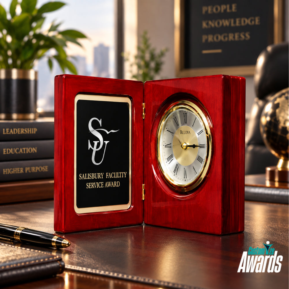 Crimson Clock | Crystal Awards for Executive Achievement