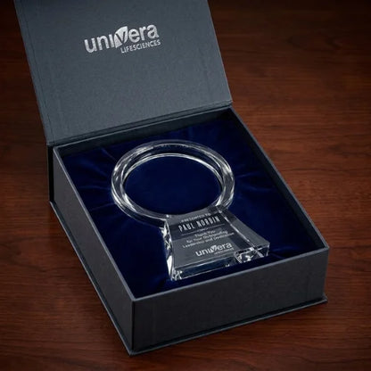 Personalized Corona Crystal Award Trophy with Custom Engraving