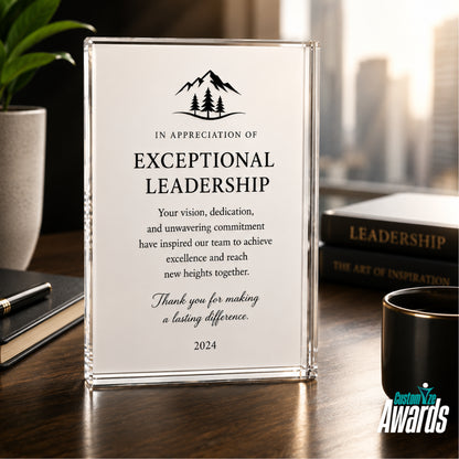Wedge Crystal | Custom Engraved Recognition Plaque  Award