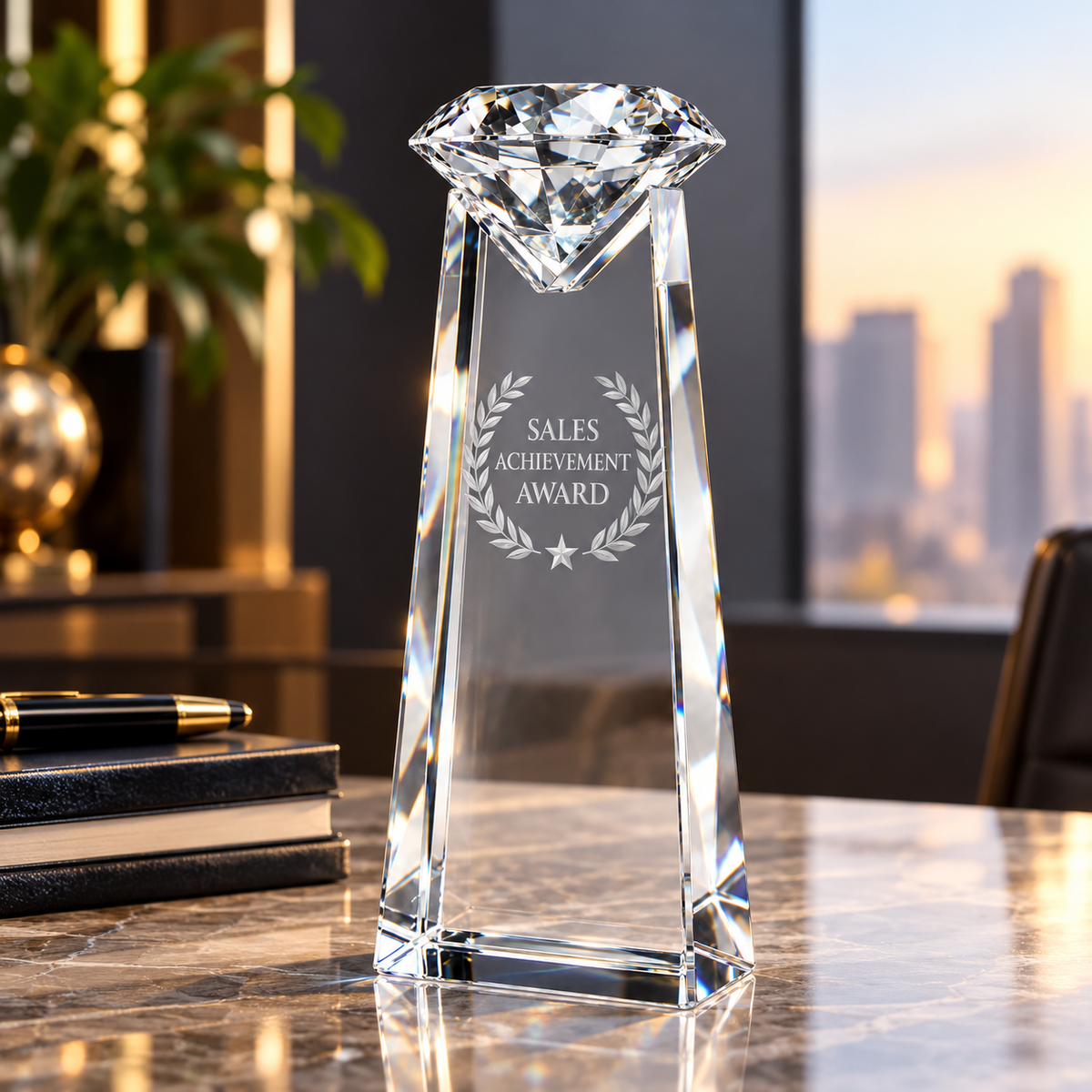 Diamond Crest | Custom Crystal Sales Achievement Award