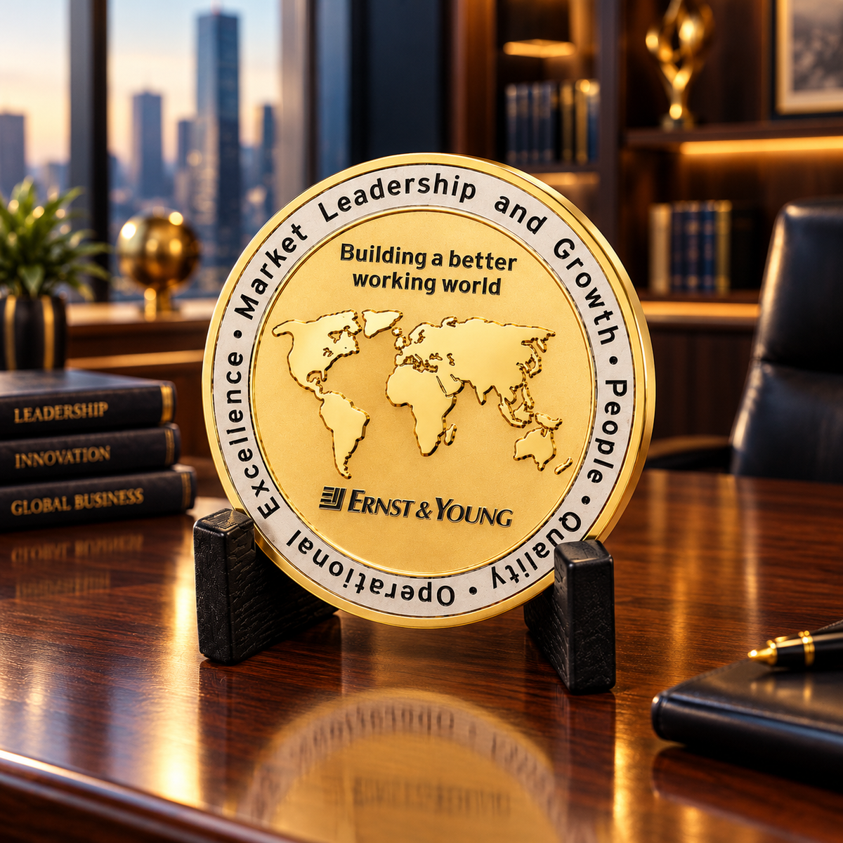 Maßgeschneiderte Anerkennungsmünze für Unternehmen – Goldene Mitarbeiter-Leistungs-Challenge-Münze