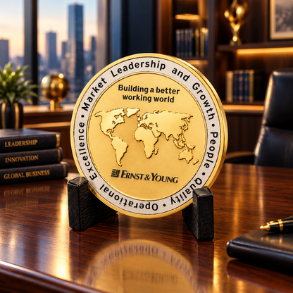 Maßgeschneiderte Anerkennungsmünze für Unternehmen – Goldene Mitarbeiter-Leistungs-Challenge-Münze