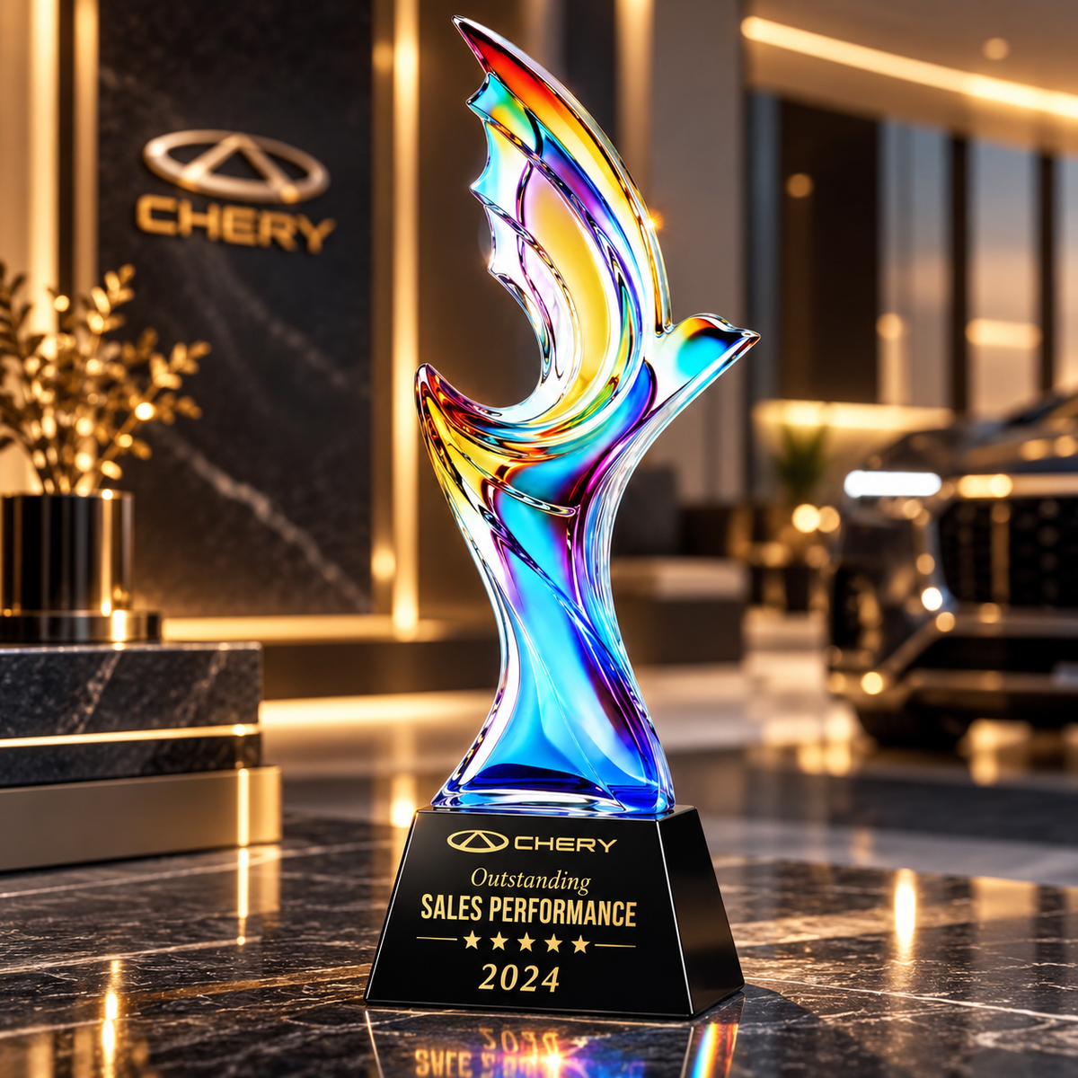 Liberty Flamecrest | Veterans Day Iridescent Military Recognition Award