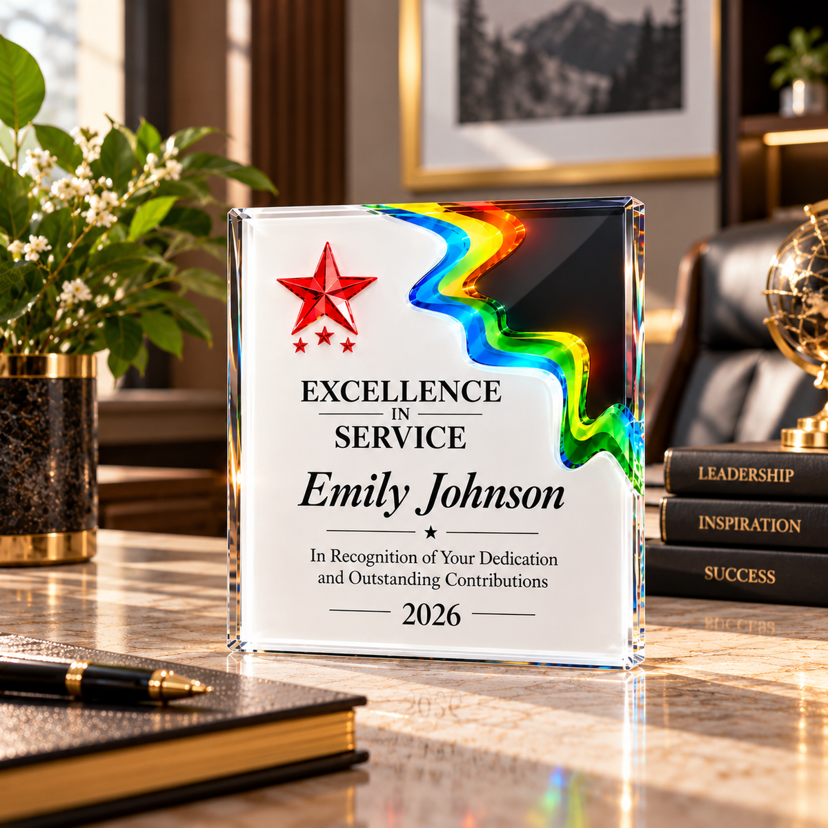 Partnership Horizon | Custom Crystal Partner Recognition Plaque