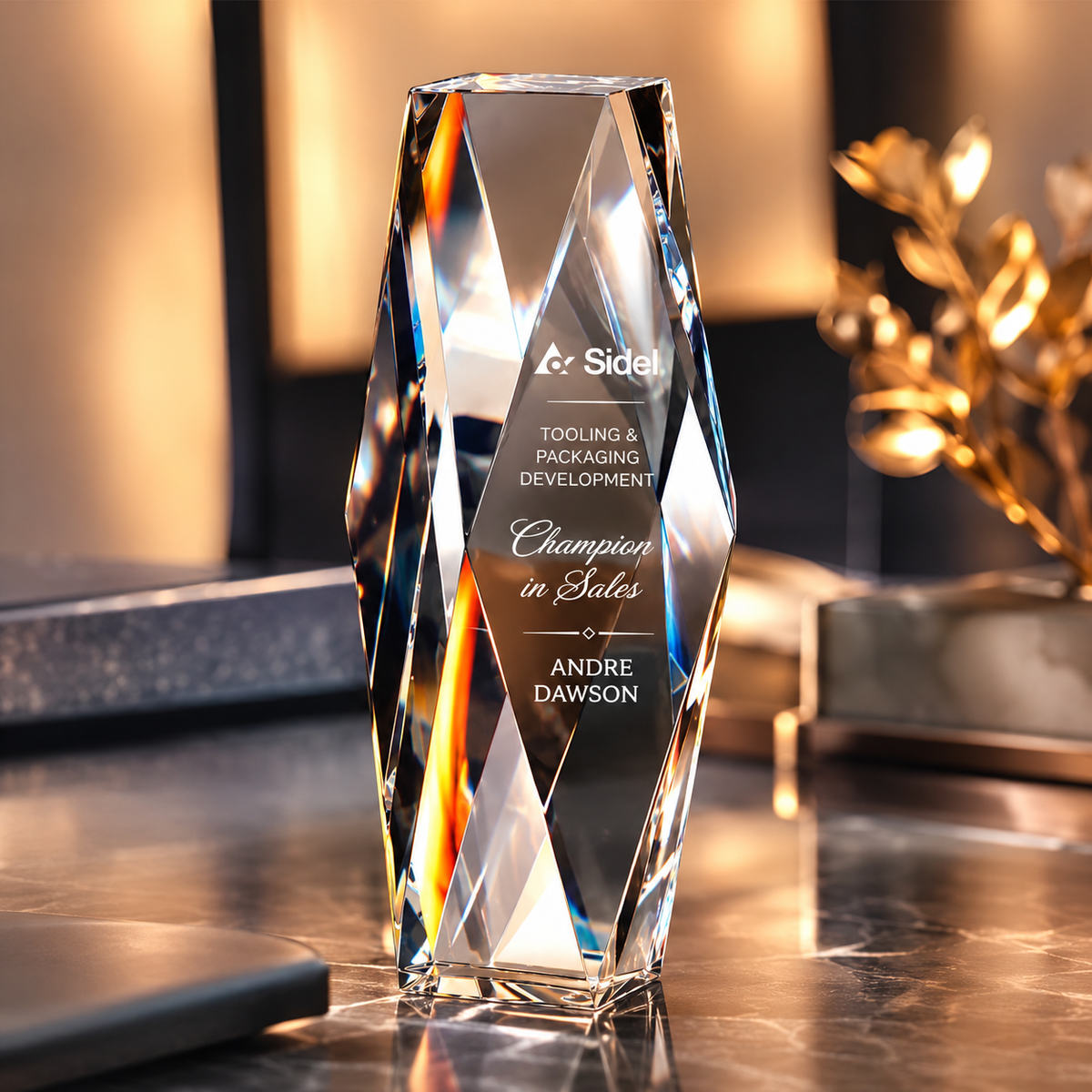Liberty Facet | Veterans Day Clear Crystal Military Recognition Award