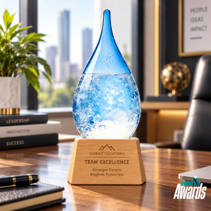 Goutte lumineuse | Trophée de reconnaissance personnalisé en cristal