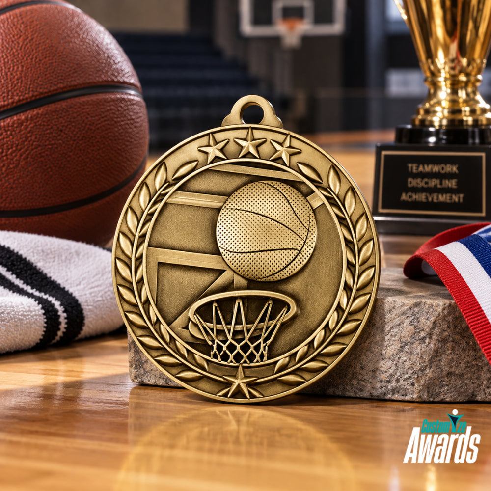 Large Star | Personalized Star Soccer Medal for Athletic Achievement