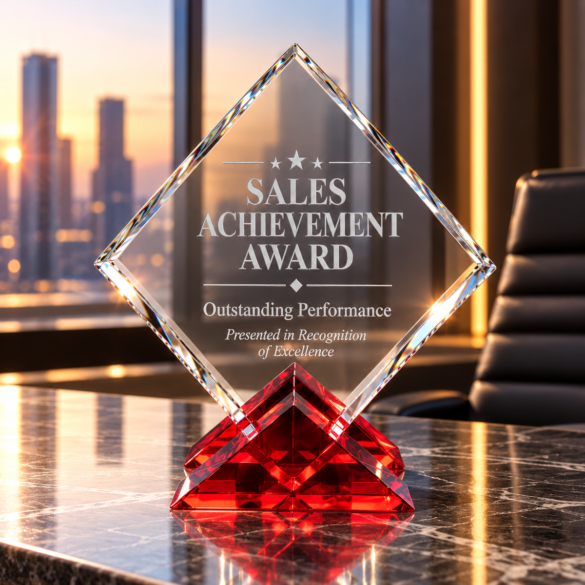 Ruby Crest | Custom Crystal Sales Achievement Award