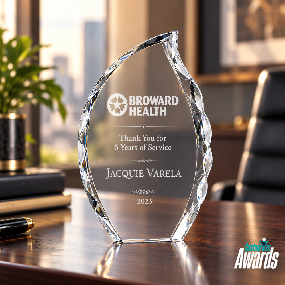 Radiance Flame | Custom Crystal Service Awards For Employee Recoginition
