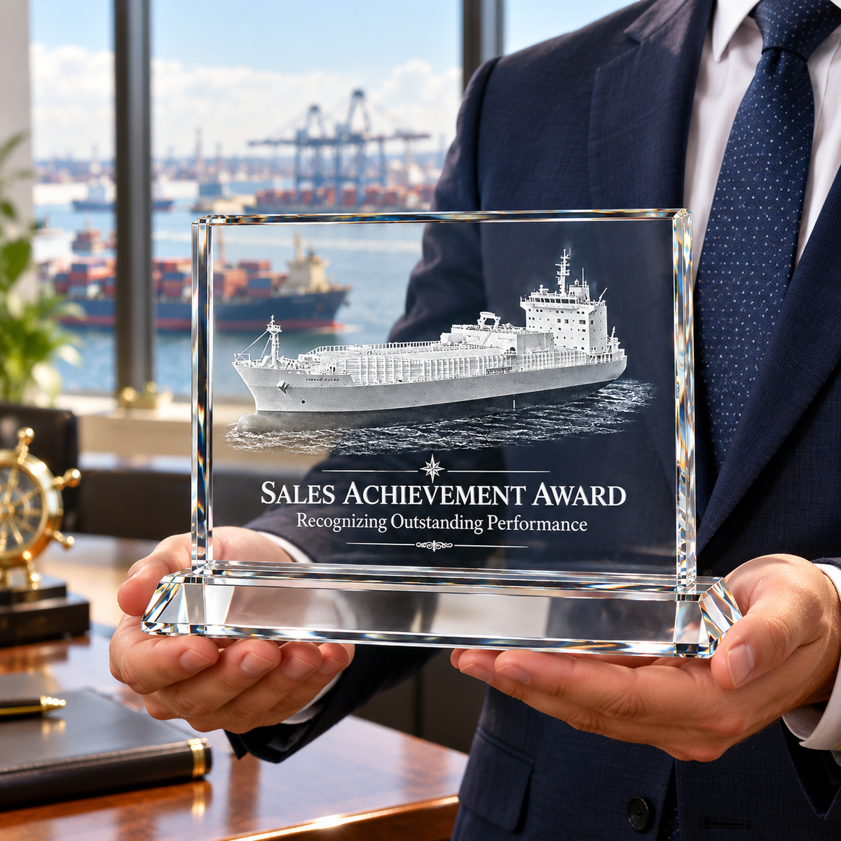 Oceancrest Legacy | Custom Crystal Sales Achievement Recognition Award