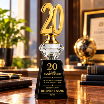 Regal Milestone | Custom Crystal 20 Year Service Anniversary Award