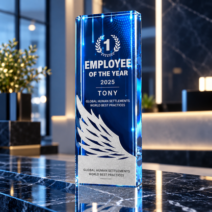Liberty Horizon | Veterans Day Blue Crystal Military Recognition Award