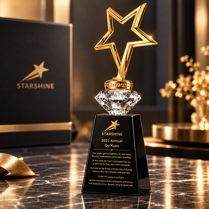 Liberty Starcrest | Veterans Day Gold Star Crystal Recognition Award