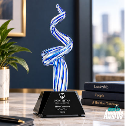 Blue Sculptural | Leadership Achievement Trophy