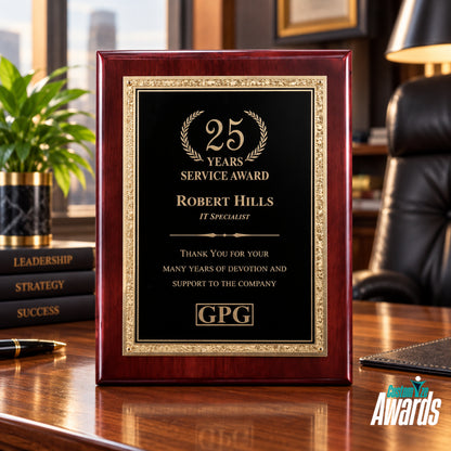 Gemstone Rosewood | Custom Executive Recognition Plaque