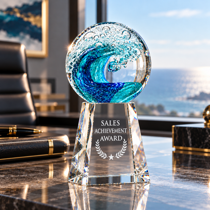 Ocean crest | Custom Crystal Sales Achievement Award