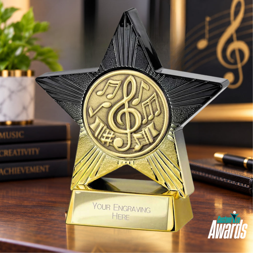 Star plaque | Gold and Black Star Plaque for Employee Recognition