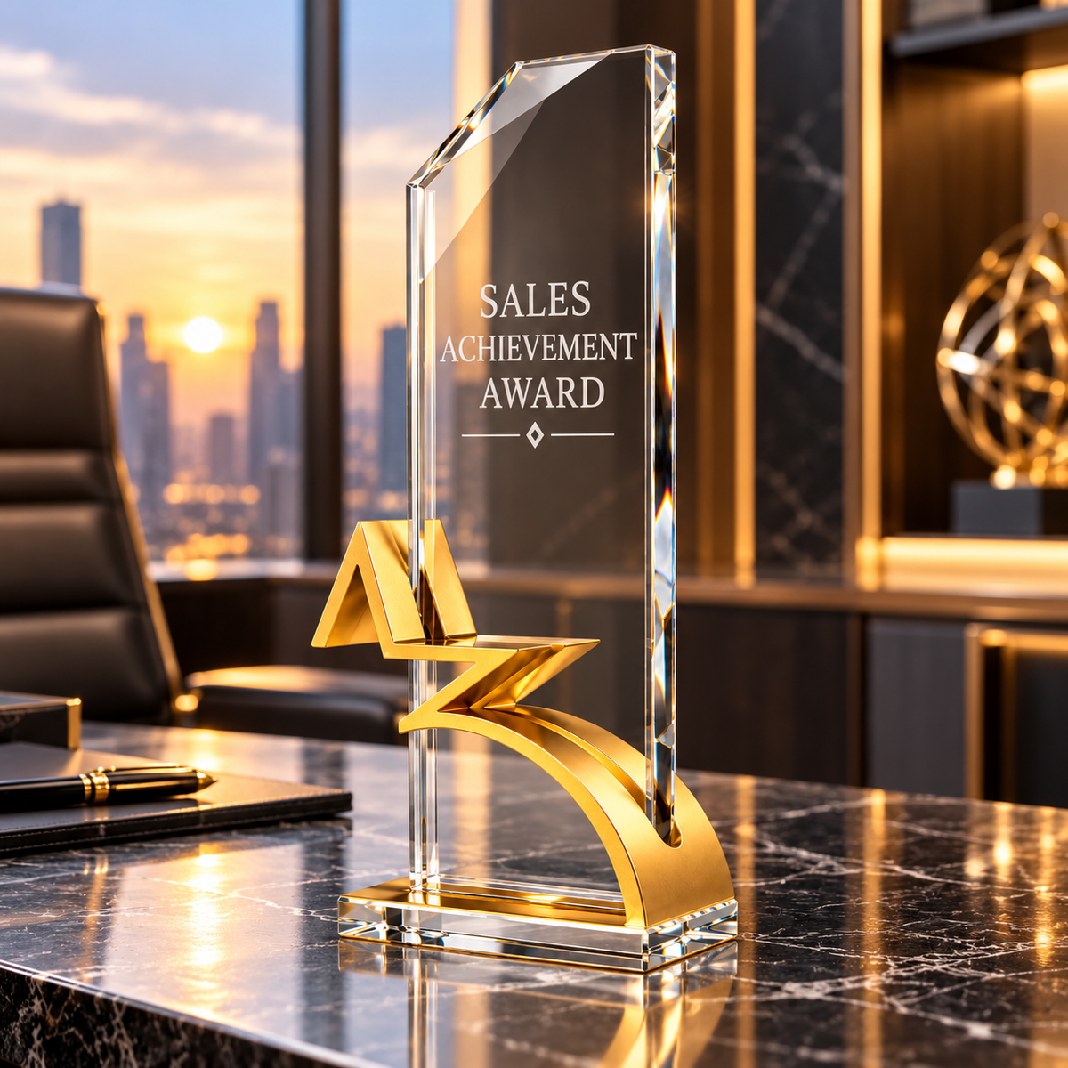 Golden Apex | Custom Crystal Sales Achievement Award