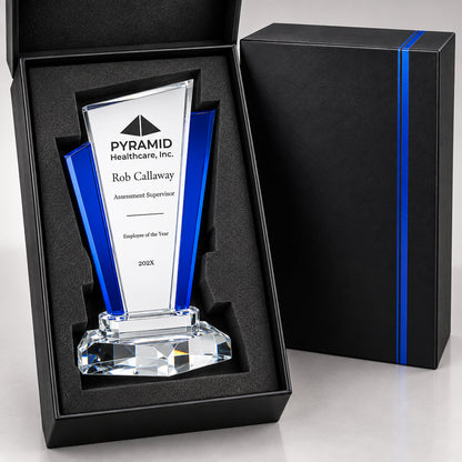 Marquise Bleue | Trophée d'entreprise en cristal gravé sur mesure