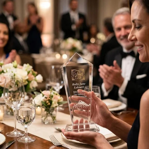 Personalized Epic Peak Crystal Award Trophy with Engraving