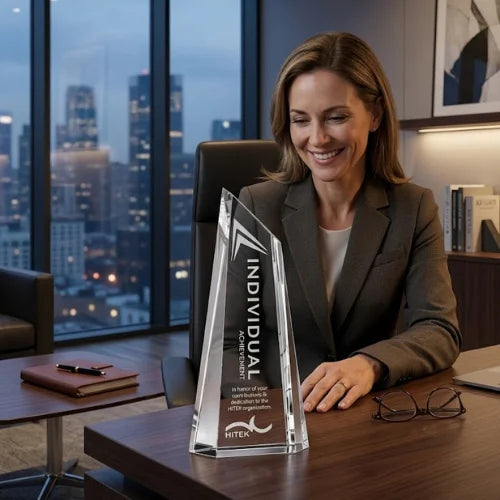 Personalized Enfield Crystal Award Trophy with Custom Engraving