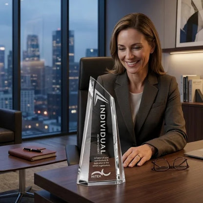 Personalized Enfield Crystal Award Trophy with Custom Engraving
