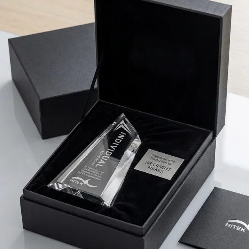 Personalized Enfield Crystal Award Trophy with Custom Engraving
