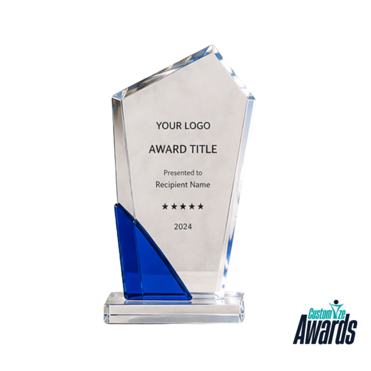 Cryst Harbor |  Custom Blue Acrylic Achievement Award