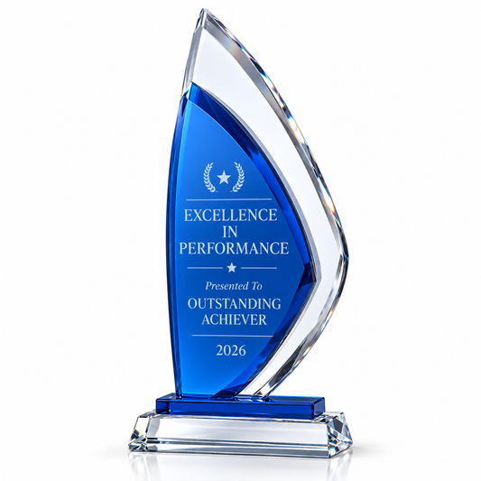 Radiant Blue Sapphire | Custom Crystal Excellence Award