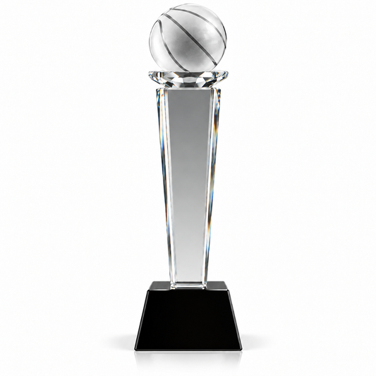 Silver Hoops | Custom Basketball Sports Leadership Award Trophy