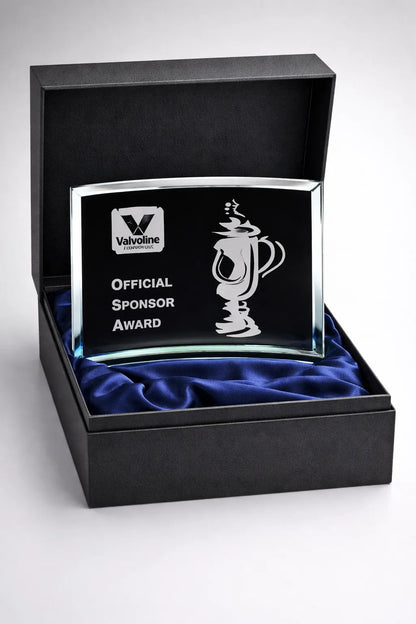 Curved Bevel Jade Rectangle crystal plaque Award
