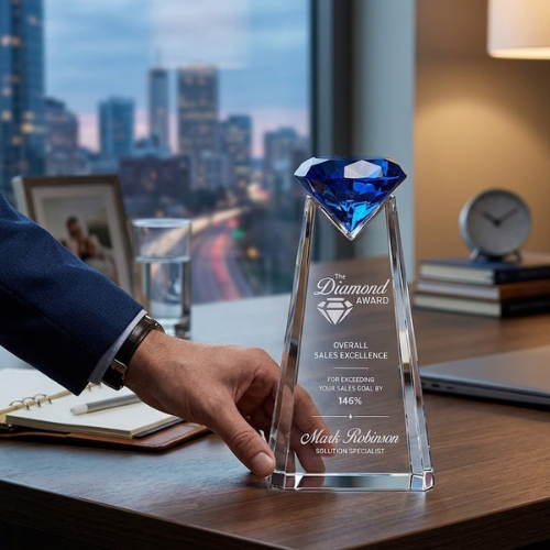 Personalized Essence Diamond Crystal Award