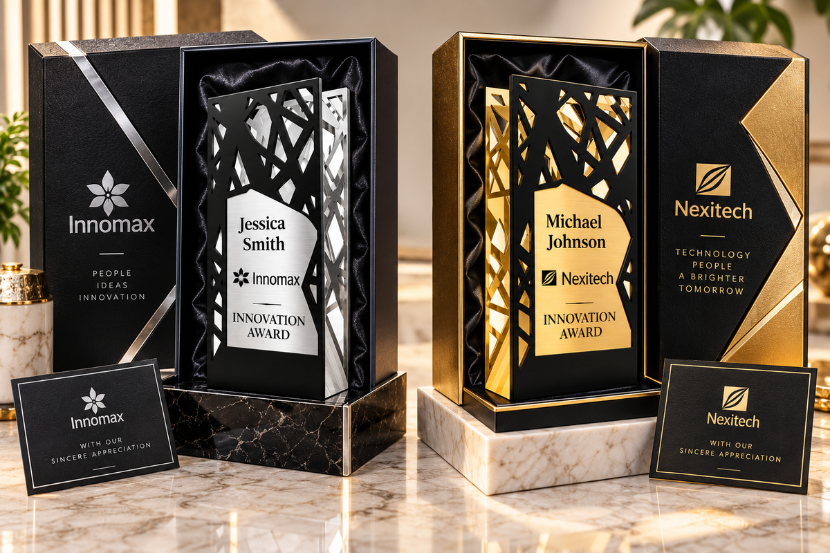 Flame Wood | Custom Acrylic Plaques for Employee Recognition