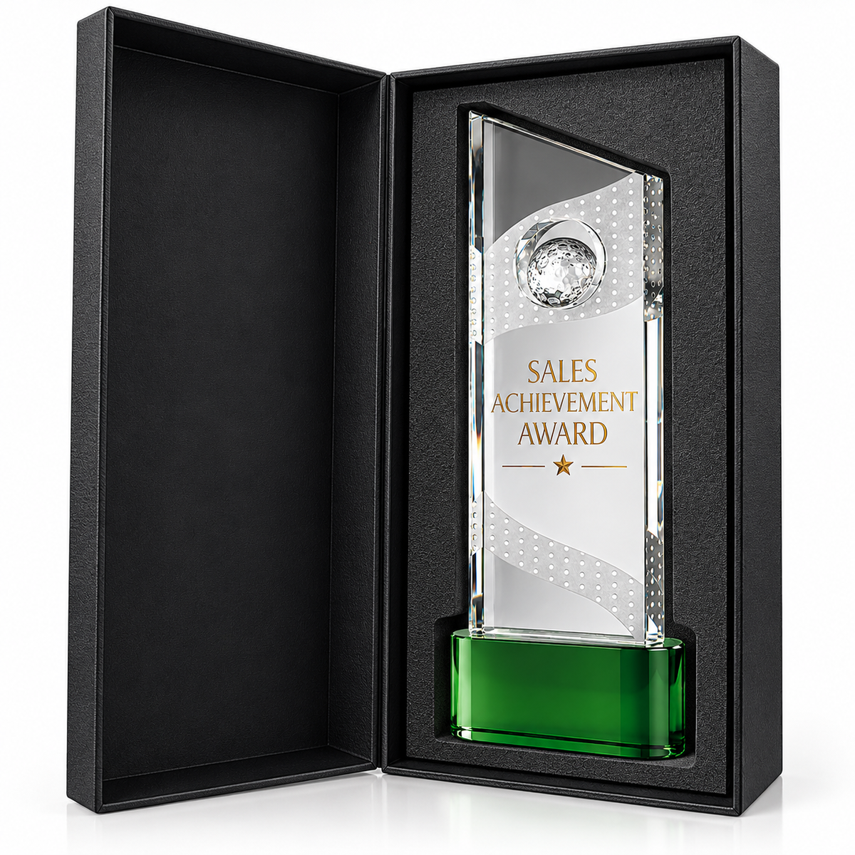 Emerald Crest | Custom Crystal Sales Achievement Award