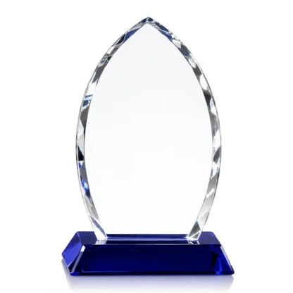 Personalized Cool Blue Elliptic Crystal Award