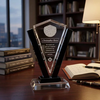 Personalized Conquest Crystal Award Trophy