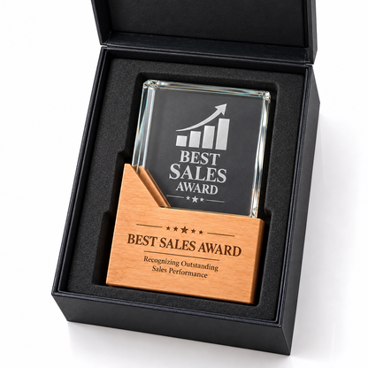 Oakspire Legacy | Custom Crystal and Wood Sales Excellence Award