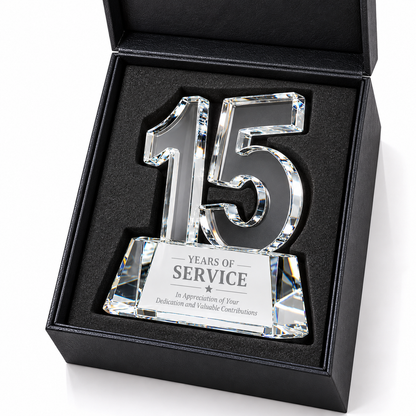 Noble Rise | Custom Crystal 15 Years of Service Recognition Award