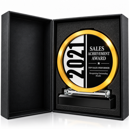 Golden Crest | Custom Crystal Sales Achievement Award