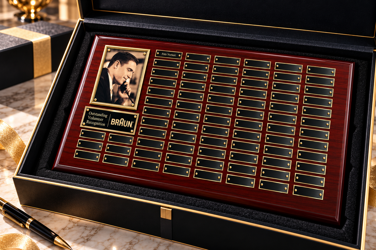 Rosewood Silver | Custom Engraved Plaque for Corporate Recognition