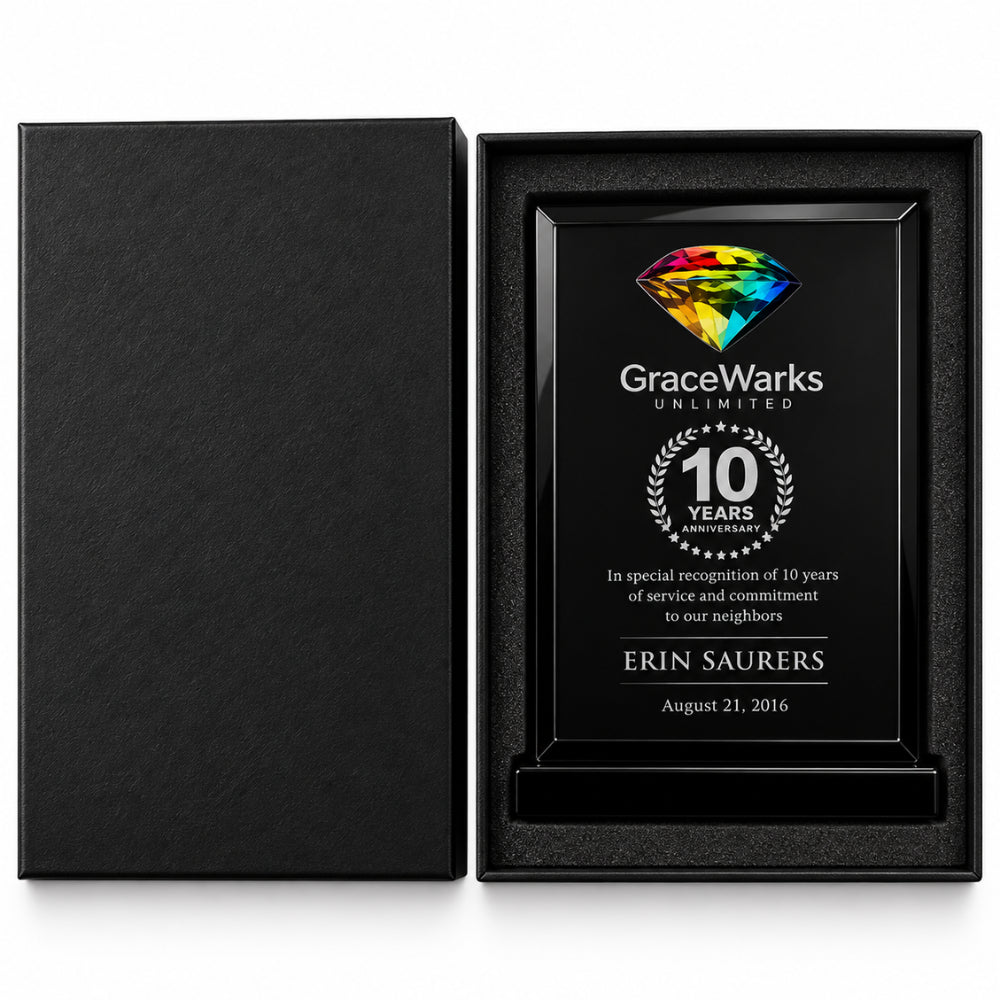 Prismatic Crystal | Custom Engraved Plaque Award for Employee Recognition
