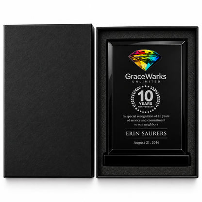 Prismatic Crystal | Custom Engraved Plaque Award for Employee Recognition