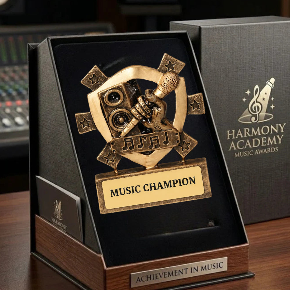 Mini Karaoké | Trophée Bouclier Gravé sur Mesure pour Concours de Chant