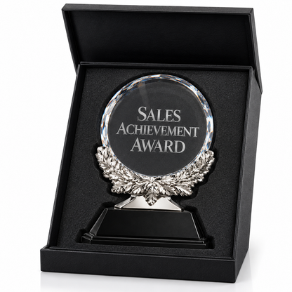 Sterling Laurel | Custom Crystal Sales Achievement Award