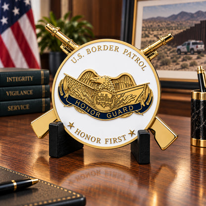 Benutzerdefinierte Border Patrol Challenge Coin – Gold Honor Guard Anerkennungs-Coin
