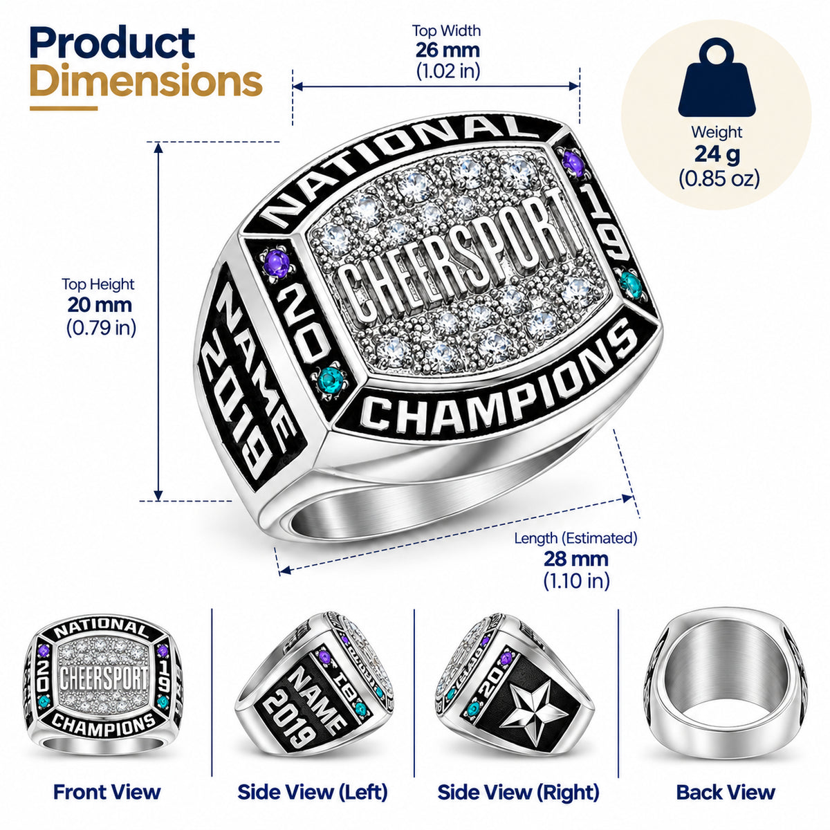 Cheersport Brave | 2017-2019 Championship Award Ring